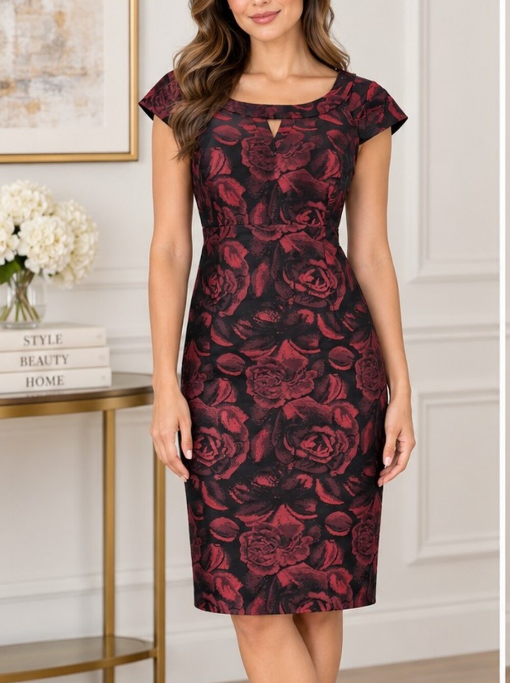 Liz Claiborne Women’s Floral Print Sheath Dress – Size 10